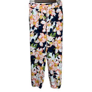 J.Crew Floral Pull On Joggers Elastic Preppy Casual Size 0
